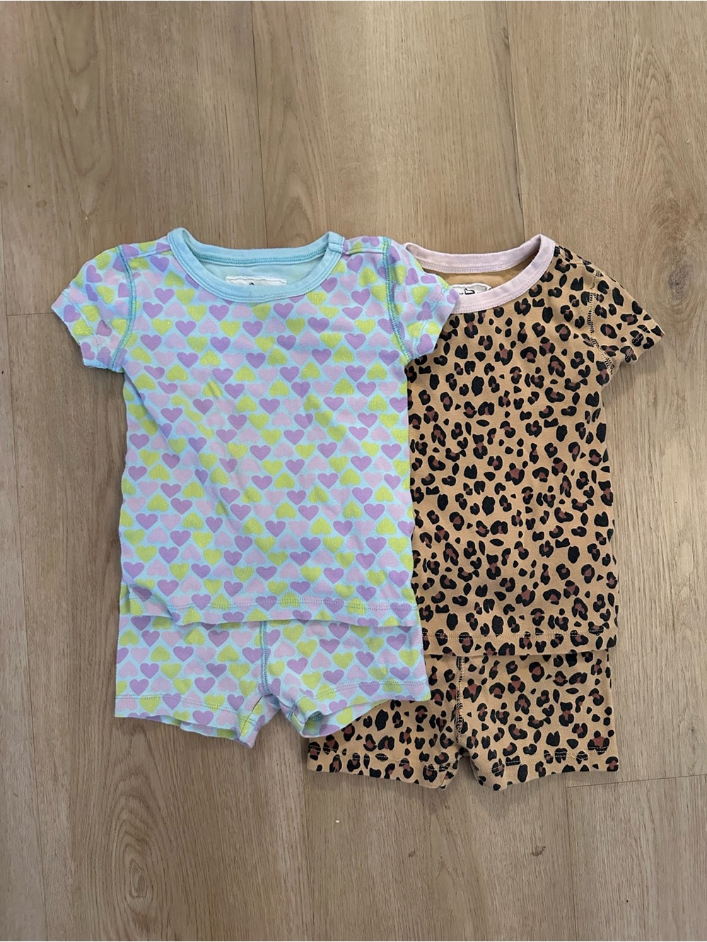 Crewcuts Pastel Heart & Tan Leopard Kids Pajama Sets